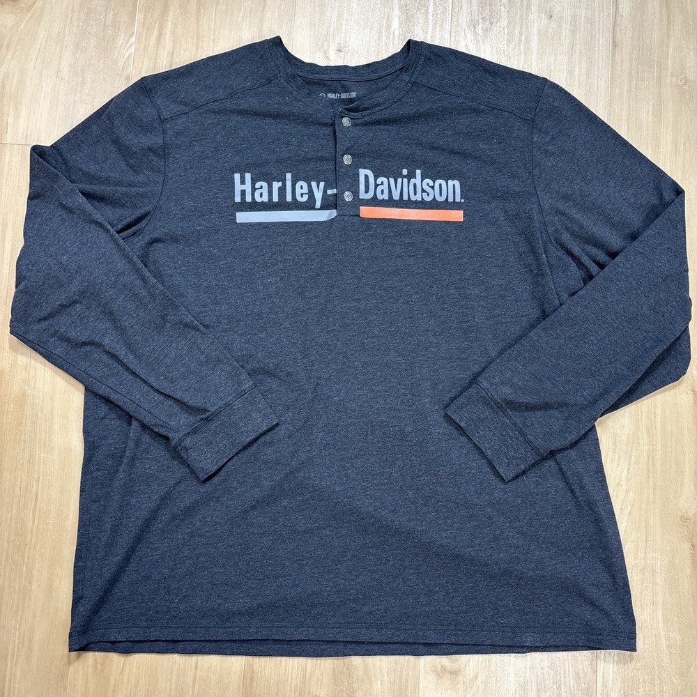 Harley Davidson Long Sleeve Henley Shirt 3XL